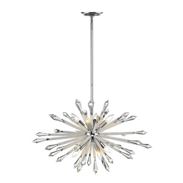 Z-Lite 4002-8B Soleia 8 Light 32 Inch Chandelier In Chrome With Clear Crystal Shade