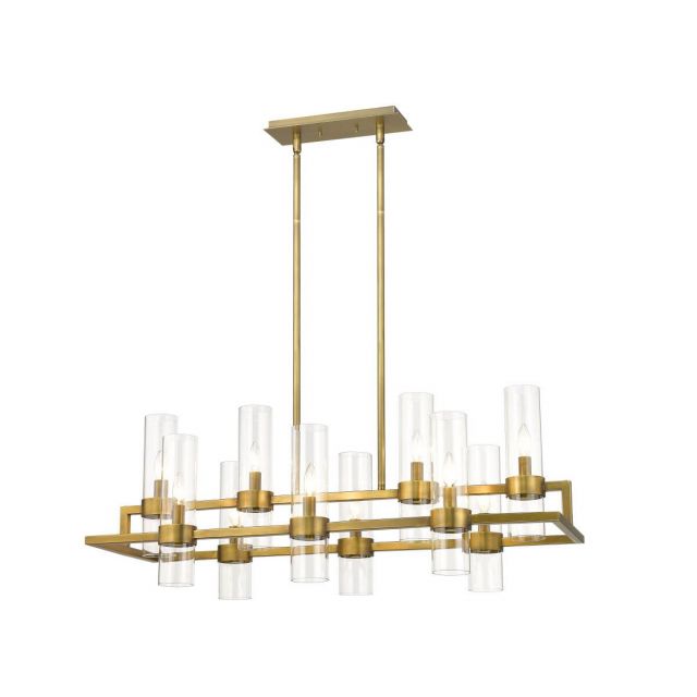 Z-Lite Lighting 4008-10RB Datus 10 Light 43 inch Linear Light in Rubbed Brass with Clear Glass