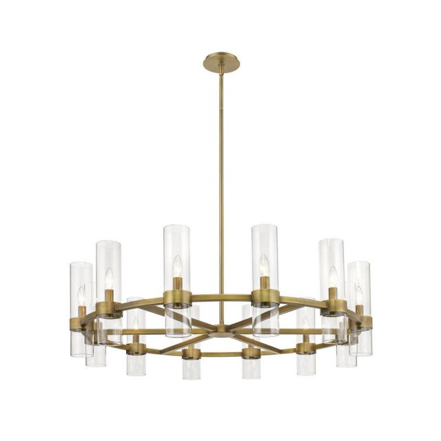 Z-Lite Lighting 4008-12RB Datus 12 Light 44 inch Chandelier in Rubbed Brass with Clear Glass