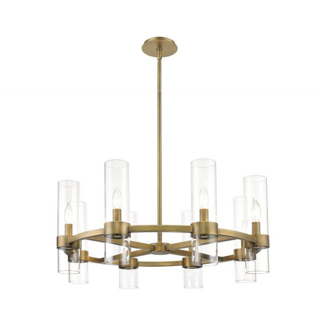 Z-Lite Lighting 4008-8RB Datus 8 Light 32 inch Chandelier in Rubbed Brass with Clear Glass
