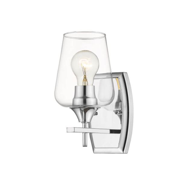 Z-Lite 473-1S-CH Joliet 1 Light 10 Inch Tall Wall Sconce in Chrome with Clear Glass