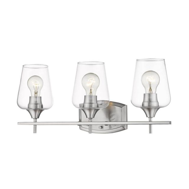 Z-Lite 473-3V-BN Joliet 3 Light 22 Inch Bath Vanity in Brushed Nickel with Clear Glass