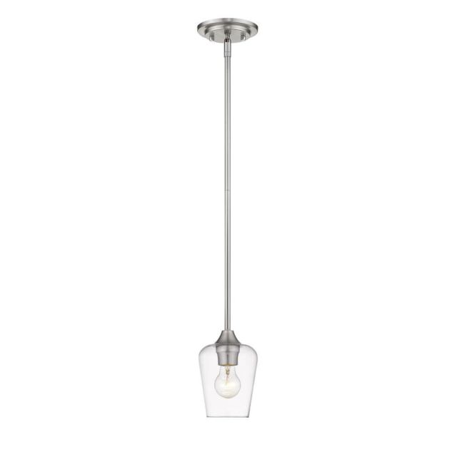 Z-Lite Lighting 473MP-BN Joliet 1 Light 6 inch Pendant in Brushed Nickel with Clear Glass