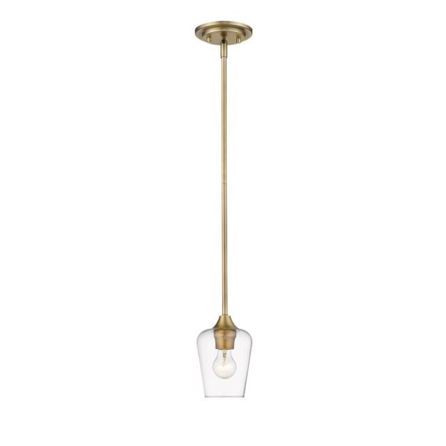 Z-Lite Lighting 473MP-OBR Joliet 1 Light 6 inch Pendant in Olde Brass with Clear Glass