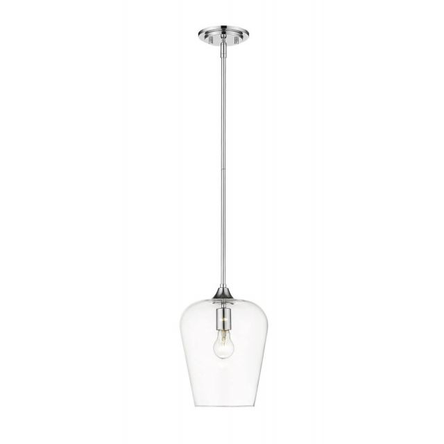 Z-Lite Lighting 473P9-CH Joliet 1 Light 9 inch Pendant in Chrome with Clear Glass