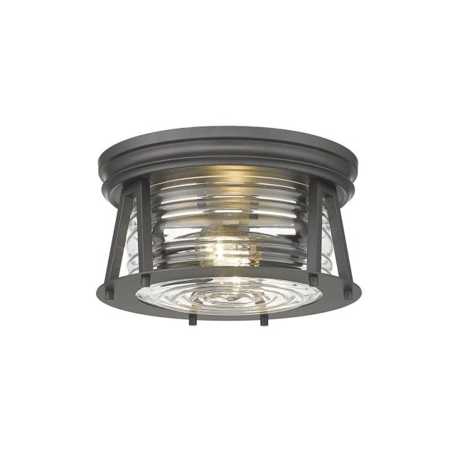 Z-Lite Lighting 491F2-BRZ Cape Harbor 2 Light 12 inch Flush Mount in Bronze with Clear Glass