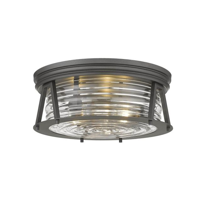 Z-Lite Lighting 491F3-BRZ Cape Harbor 3 Light 16 inch Flush Mount in Bronze with Clear Glass