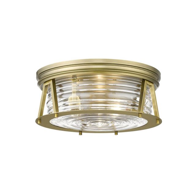 Z-Lite Lighting 491F3-RB Cape Harbor 3 Light 16 inch Flush Mount in Rubbed Brass with Clear Glass