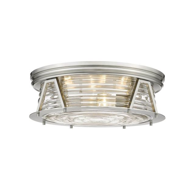 Z-Lite Lighting 491F4-BN Cape Harbor 4 Light 20 inch Flush Mount in Brushed Nickel with Clear Glass