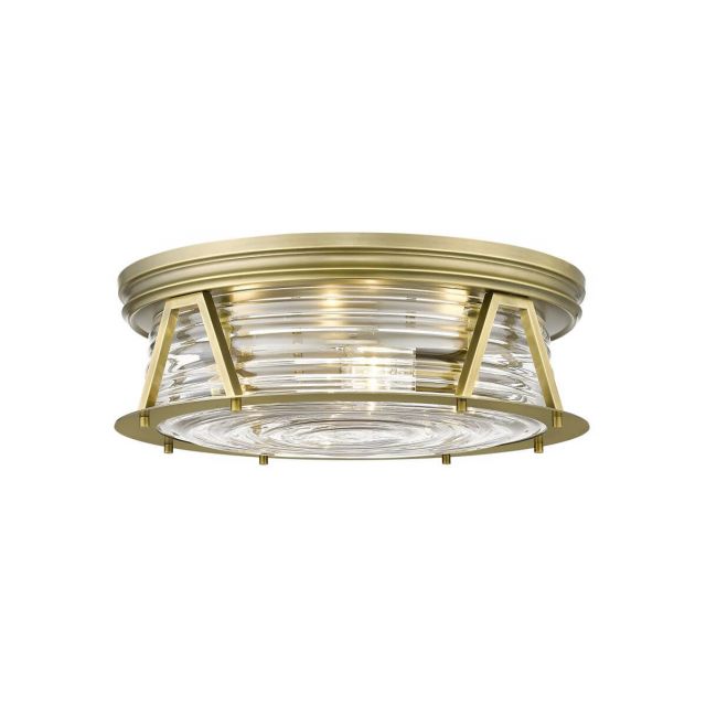 Z-Lite Lighting 491F4-RB Cape Harbor 4 Light 20 inch Flush Mount in Rubbed Brass with Clear Glass