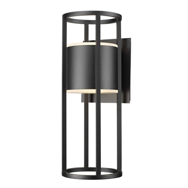 Z-Lite Lighting 517B-BK-LED Luca 24 inch Tall Outdoor LED Outdoor Wall Light in Black with Etched Glass