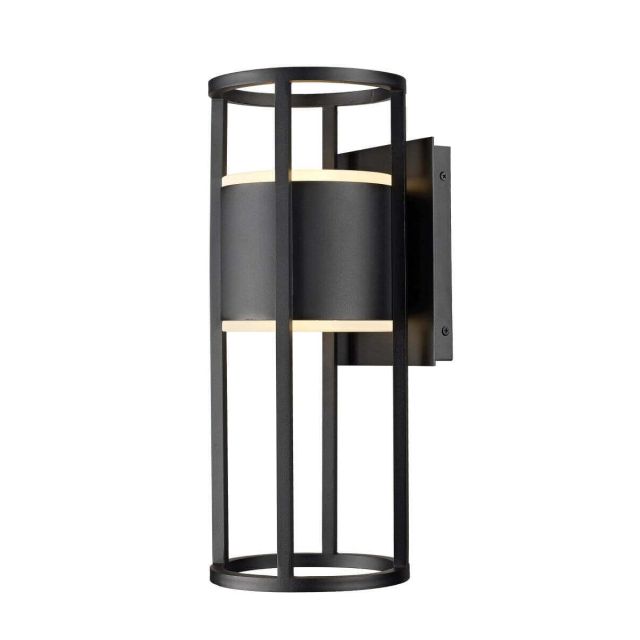 Z-Lite Lighting Luca 18 inch Tall Outdoor LED Outdoor Wall Light in Black with Etched Glass 517M-BK-LED
