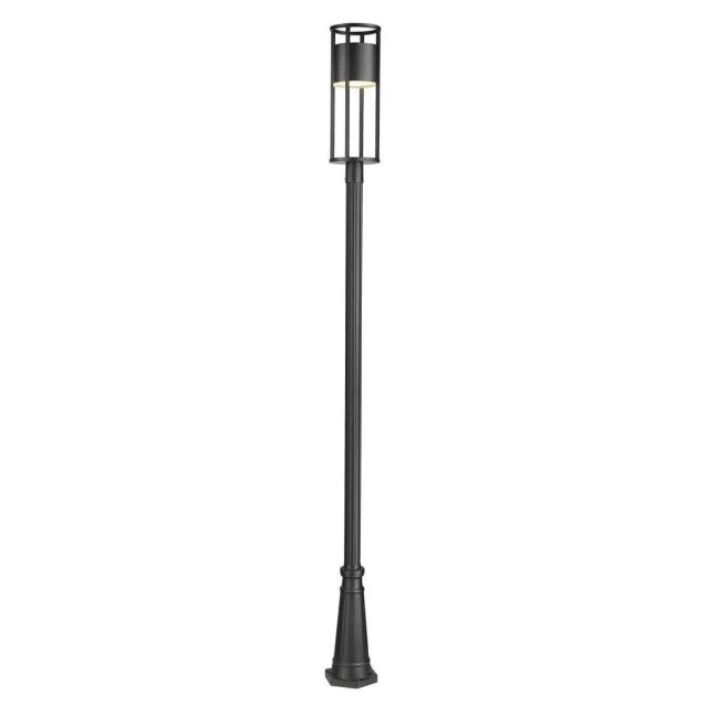 Z-Lite Lighting Luca 122 inch Tall Outdoor LED Post Mount Light in Black with Etched Glass 517PHB-519P-BK-LED