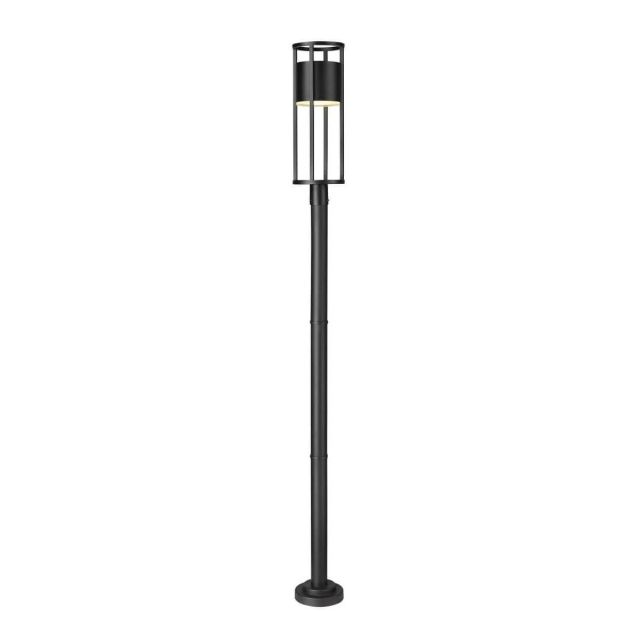 Z-Lite Lighting Luca 102 inch Tall Outdoor LED Post Mount Light in Black with Etched Glass 517PHB-567P-BK-LED