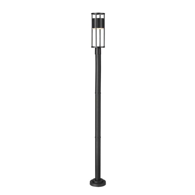 Z-Lite Lighting 517PHM-567P-BK-LED Luca 96 inch Tall Outdoor LED Post Mount Light in Black with Etched Glass