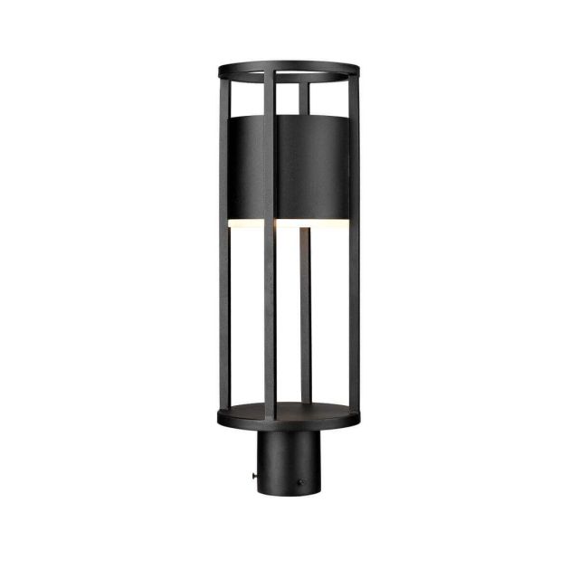 Z-Lite Lighting Luca 22 inch Tall Outdoor LED Post Mount Light in Black with Etched Glass 517PHM-BK-LED