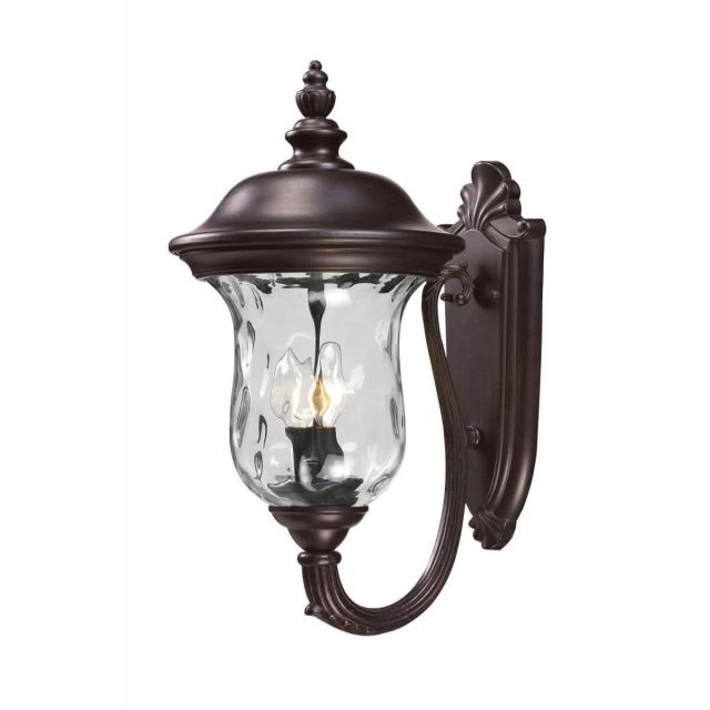 Z-Lite Lighting 533M-RBRZ Armstrong 2 Light 20 inch Tall Outdoor Wall Light in Bronze with Clear Waterglass