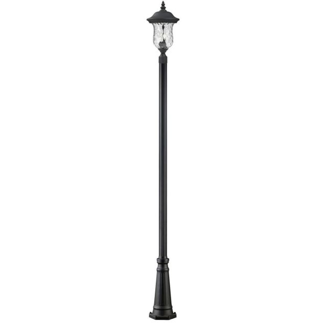 Z-Lite Lighting 533PHM-519P-BK Armstrong 2 Light 114 inch Tall Outdoor Post Mounted Fixture in Black with Clear Waterglass