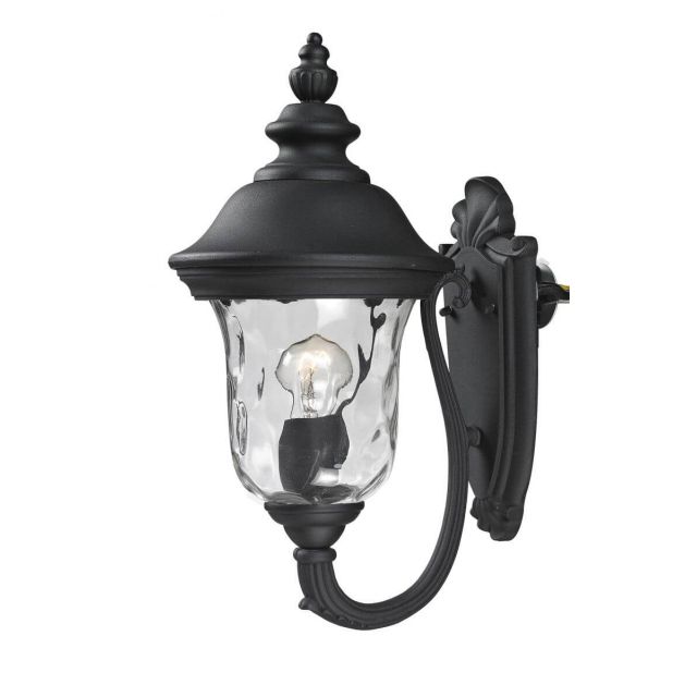 Z-Lite Lighting 533S-BK Armstrong 1 Light 16 inch Tall Outdoor Wall Light in Black with Clear Waterglass