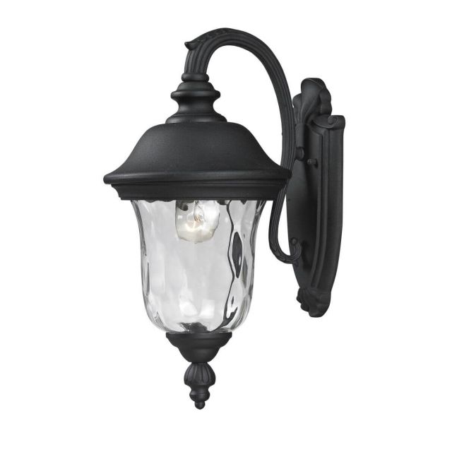 Z-Lite Lighting 534S-BK Armstrong 1 Light 16 inch Tall Outdoor Wall Light in Black with Clear Waterglass