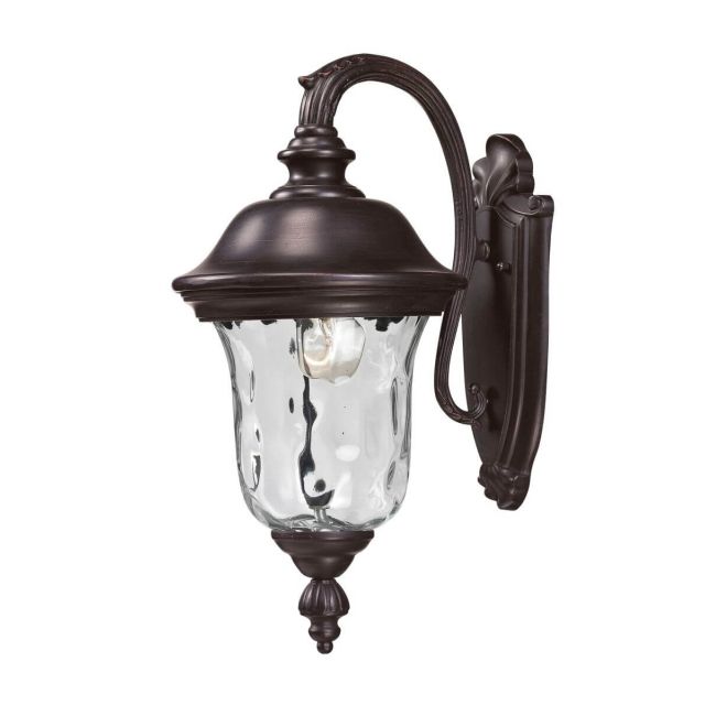 Z-Lite Lighting 534S-RBRZ Armstrong 1 Light 16 inch Tall Outdoor Wall Light in Bronze with Clear Waterglass