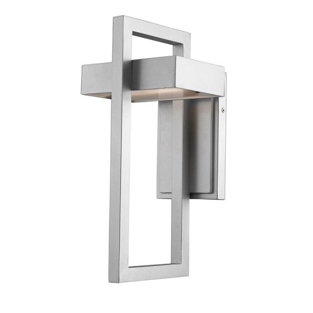 Z-Lite 566M-SL-LED Luttrel 1 Light 15 Inch Tall LED Light Outdoor Wall Light In Silver With Frosted Glass Shade