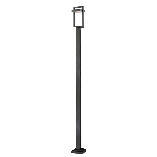Z-Lite 566PHBS-536P-BK-LED Luttrel 1 Light 118 Inch Tall LED Light Outdoor Post Light In Black With Frosted Glass Shade