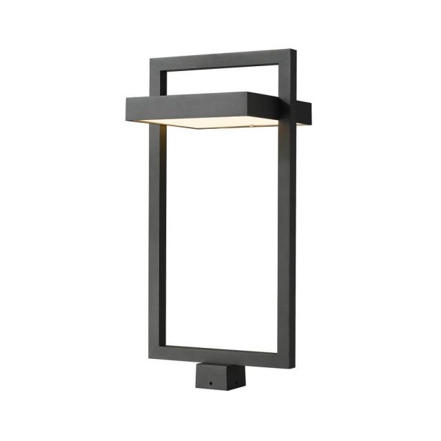 Z-Lite Lighting 566PHXLS-BK-LED Luttrel 1 Light 29 Inch Tall LED Outdoor Post Mounted Fixture in Black with Sand Blast Glass
