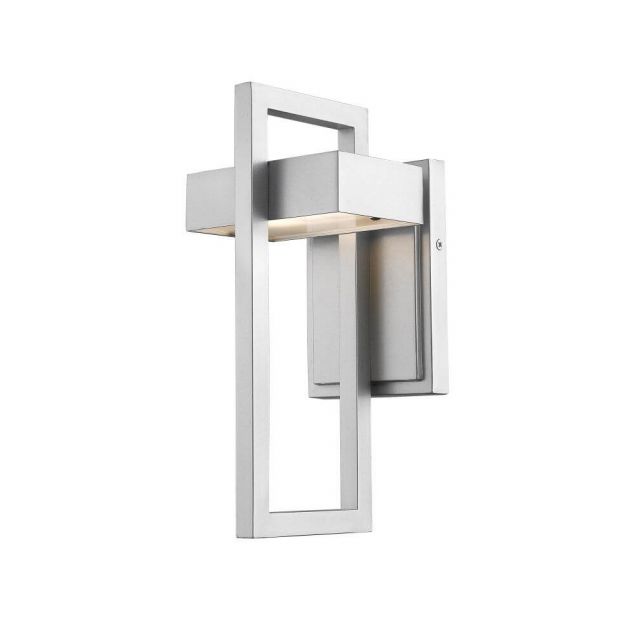 Z-Lite 566S-SL-LED Luttrel 1 Light 12 Inch Tall LED Light Outdoor Wall Light In Silver With Frosted Glass Shade
