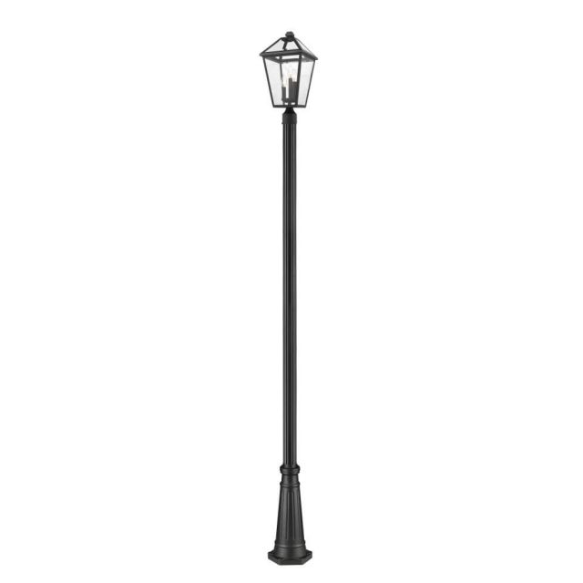 Z-Lite Talbot 3 Light 114 Inch Tall Outdoor Post Mount Light in Black with Clear Beveled Glass 579PHBR-519P-BK