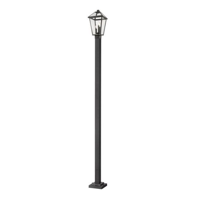Z-Lite Talbot 3 Light 114 Inch Tall Outdoor Post Mount Light in Black with Clear Beveled Glass 579PHBS-536P-BK
