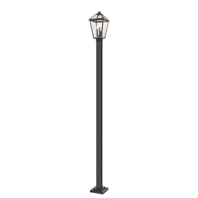 Z-Lite Talbot 3 Light 114 Inch Tall Outdoor Post Mount Light in Rubbed Bronze with Seedy Glass 579PHBS-536P-ORB