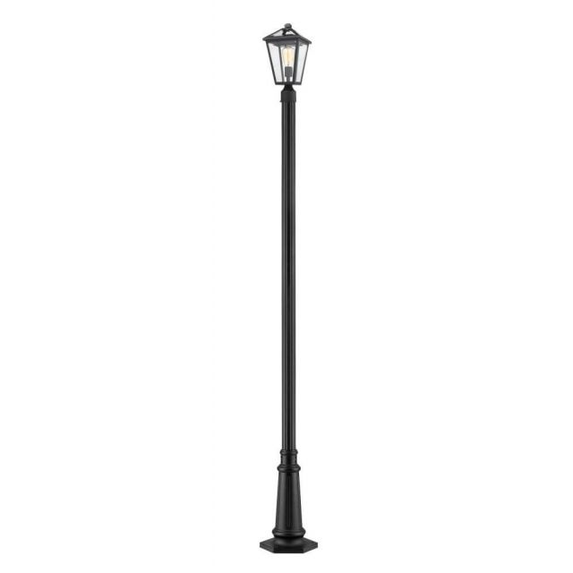 Z-Lite Talbot 1 Light 110 Inch Tall Outdoor Post Mount Light in Black with Clear Beveled Glass 579PHMR-557P-BK