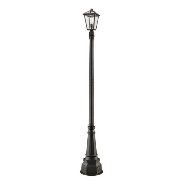 Z-Lite Talbot 1 Light 97 Inch Tall Outdoor Post Mount Light in Rubbed Bronze with Seedy Glass 579PHMR-564P-ORB