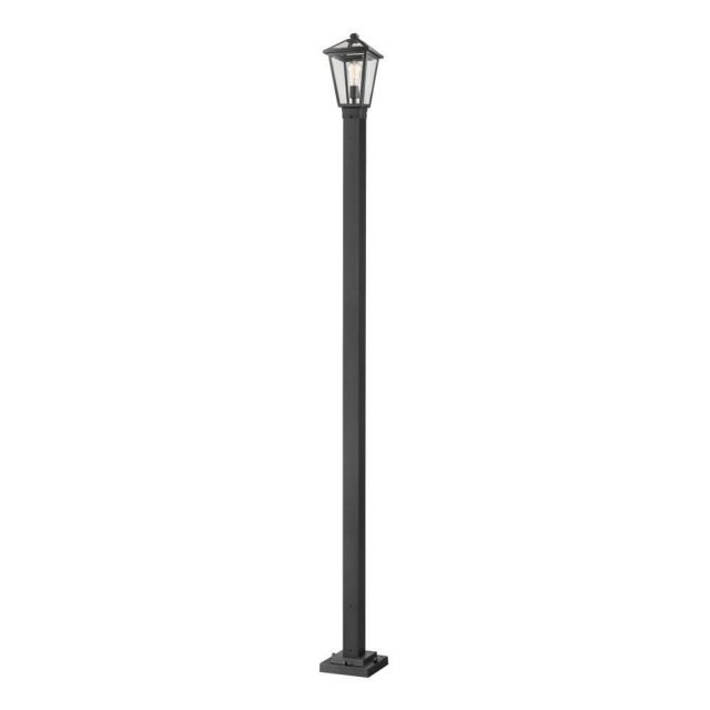 Z-Lite Talbot 1 Light 110 Inch Tall Outdoor Post Mount Light in Black with Clear Beveled Glass 579PHMS-536P-BK