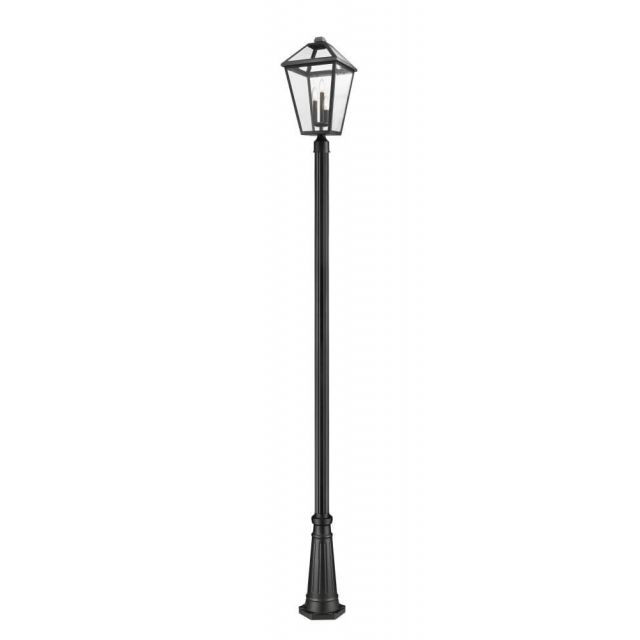 Z-Lite Talbot 3 Light 118 Inch Tall Outdoor Post Mount Light in Black with Clear Beveled Glass 579PHXLR-519P-BK