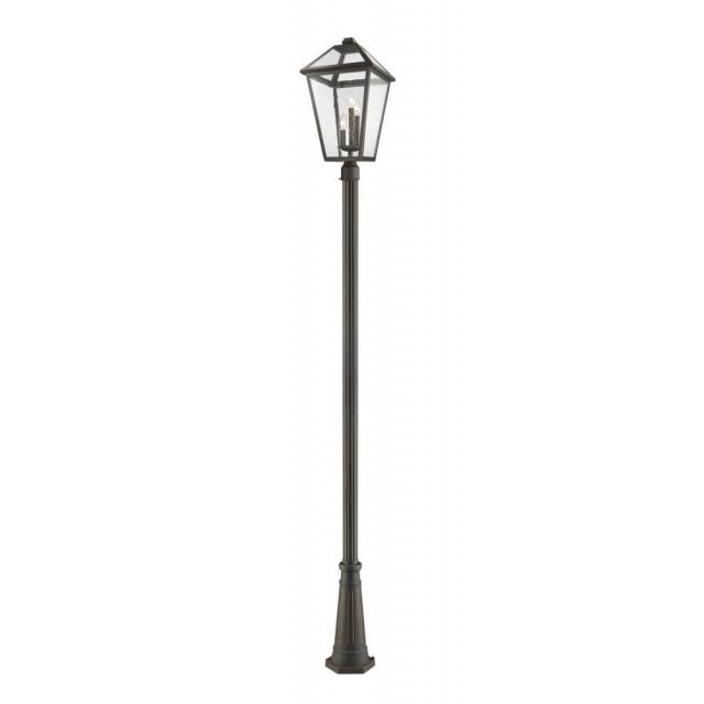 Z-Lite Talbot 3 Light 118 Inch Tall Outdoor Post Mount Light in Rubbed Bronze with Seedy Glass 579PHXLR-519P-ORB
