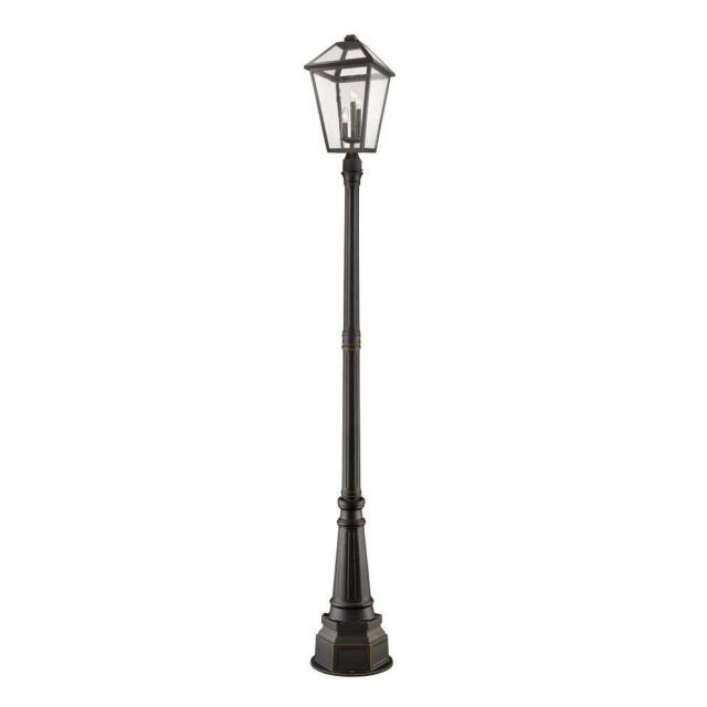 Z-Lite Talbot 3 Light 105 Inch Tall Outdoor Post Mount Light in Rubbed Bronze with Seedy Glass 579PHXLR-564P-ORB
