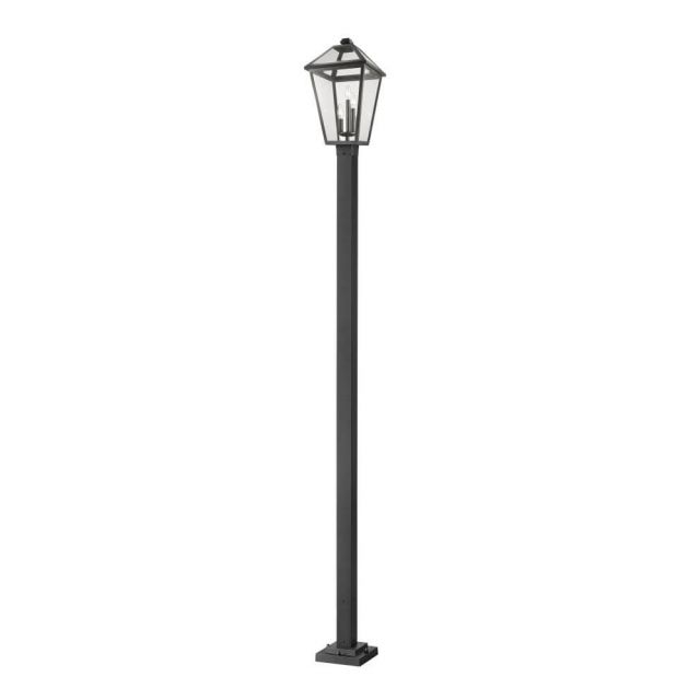 Z-Lite Talbot 3 Light 118 Inch Tall Outdoor Post Mount Light in Black with Clear Beveled Glass 579PHXLS-536P-BK