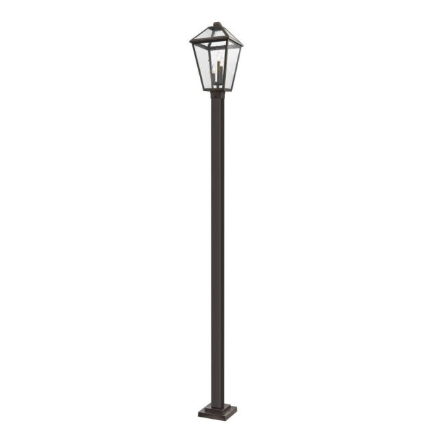 Z-Lite Talbot 3 Light 118 Inch Tall Outdoor Post Mount Light in Rubbed Bronze with Seedy Glass 579PHXLS-536P-ORB