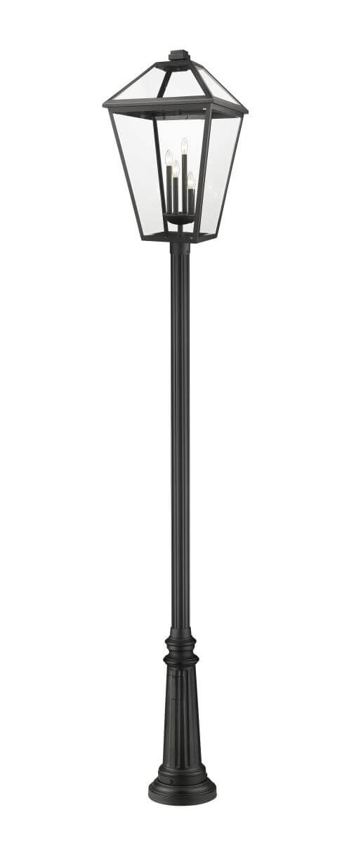 Z-Lite Lighting Talbot 4 Light 129 Inch Tall Outdoor Post Mount in Black with Clear Beveled Glass 579PHXLXR-511P-BK