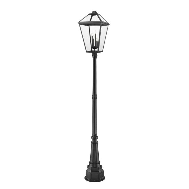 Z-Lite Lighting Talbot 4 Light 117 Inch Tall Outdoor Post Mount in Black with Clear Beveled Glass 579PHXLXR-564P-BK