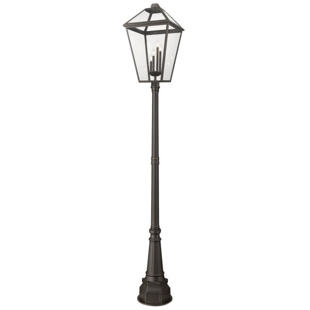 Z-Lite Lighting Talbot 4 Light 117 Inch Tall Outdoor Post Mount in Oil Rubbed Bronze with Seedy Glass 579PHXLXR-564P-ORB