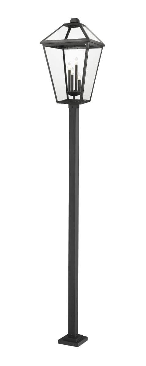 Z-Lite Lighting Talbot 4 Light 128 Inch Tall Outdoor Post Mount in Black with Clear Beveled Glass 579PHXLXS-536P-BK