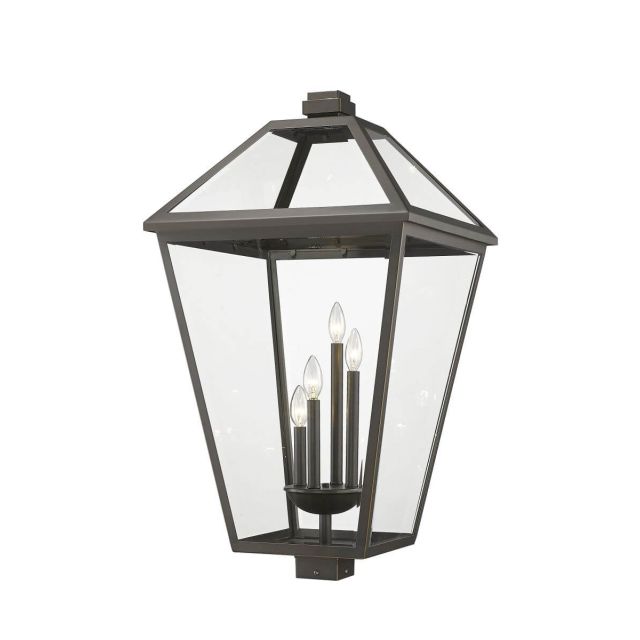 Z-Lite Lighting Talbot 4 Light 34 Inch Tall Outdoor Post Mount in Oil Rubbed Bronze with Seedy Glass 579PHXLXS-ORB