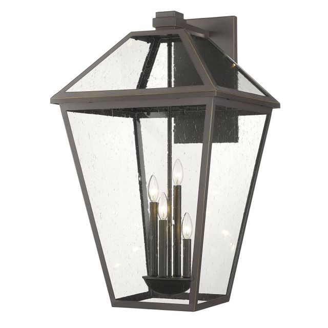 Z-Lite Lighting Talbot 4 Light 33 Inch Tall Outdoor Wall Light in Oil Rubbed Bronze with Seedy Glass 579XLX-ORB