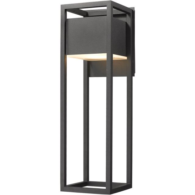 Z-Lite Lighting 585B-BK-LED Barwick 1 Light 25 Inch Tall LED Outdoor Wall Light in Black with Etched Glass