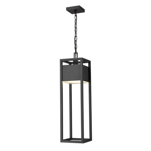 Z-Lite Lighting 585CHB-BK-LED Barwick 1 Light 7 inch LED Outdoor Chain Mount Ceiling Fixture in Black with Etched Glass