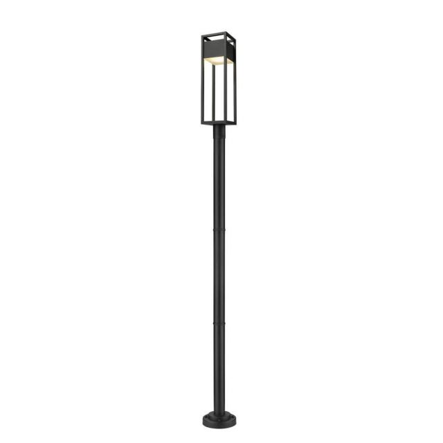 Z-Lite Lighting 585PHBR-567P-BK-LED Barwick 1 Light 101 Inch Tall LED Outdoor Post Mounted Fixture in Black with Etched Glass