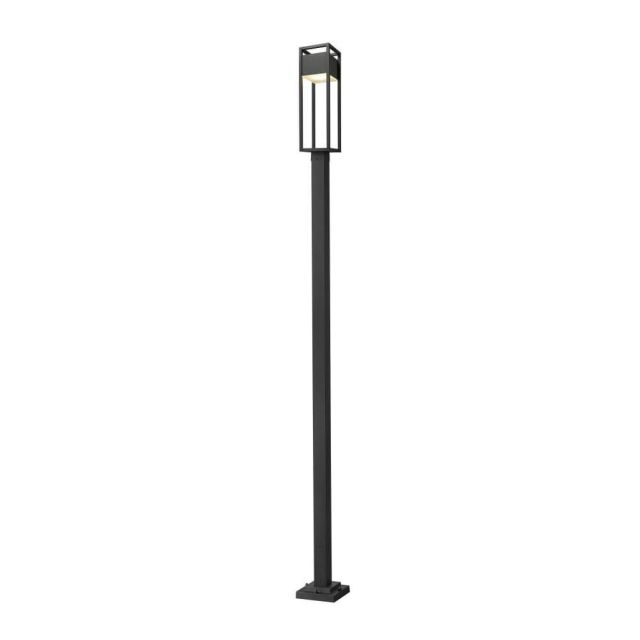 Z-Lite Lighting 585PHBS-536P-BK-LED Barwick 1 Light 120 Inch Tall LED Outdoor Post Mounted Fixture in Black with Etched Glass